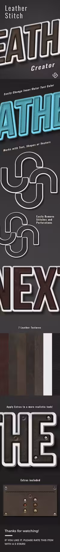 دانلود Leather Stitching Effect Creator – افکت چرم دور دوزی شده فتوشاپ