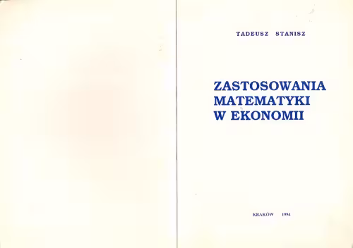 خرید و دانلود نسخه کامل کتاب Zastosowania matematyki w ekonomii