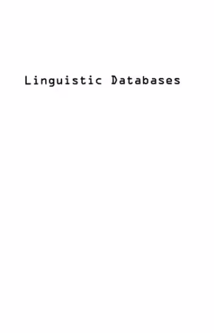 خرید و دانلود نسخه کامل کتاب Linguistic databases