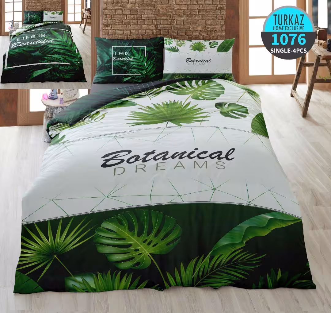 سرویس لحاف روتختی 1 نفره چاپی تنسل برند ترکاز(Turkaz) کد 1076