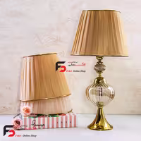 آباژور رومیزی میلانو طلایی گوی شیشه‌ای