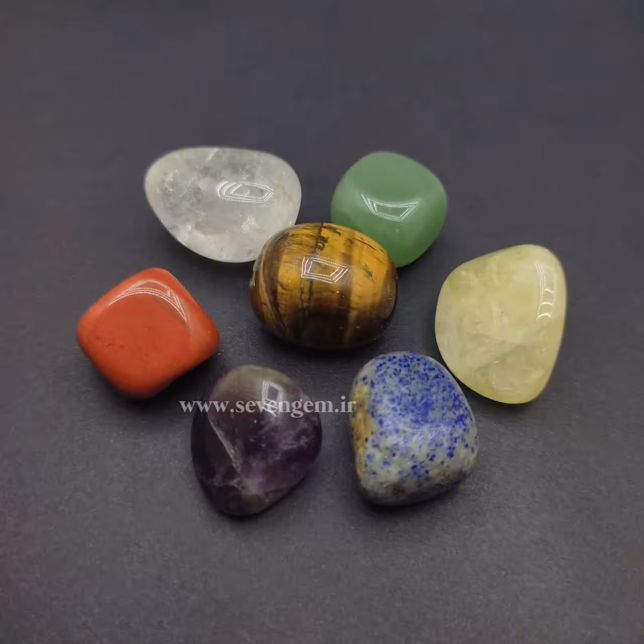 پک 71 گرمی تامبل سنگهای هفت چاکرا (کد105)
