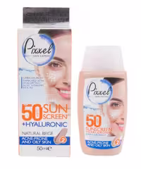 ضد آفتاب رنگی پیکسل با Spf50 مناسب پوست چرب و جوش دار حجم 50 میلی لیتر