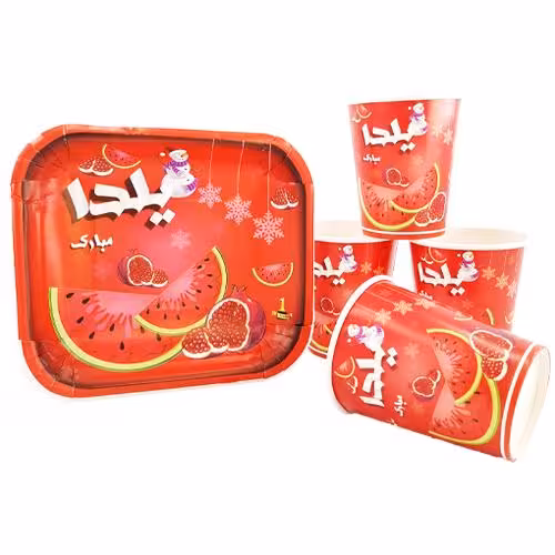 بشقاب و لیوان تم یلدا