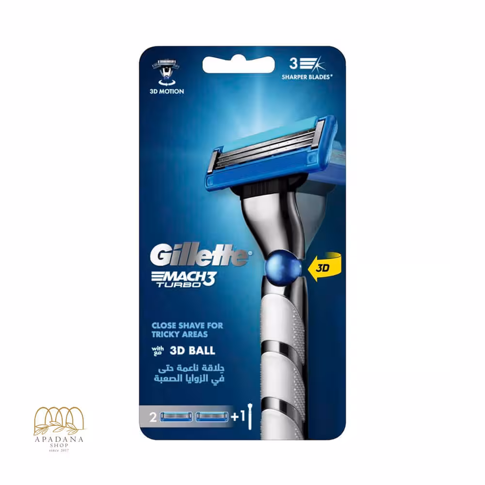 خود تراش مچ تری توربو 3d ژیلت به همراه 1 یدک