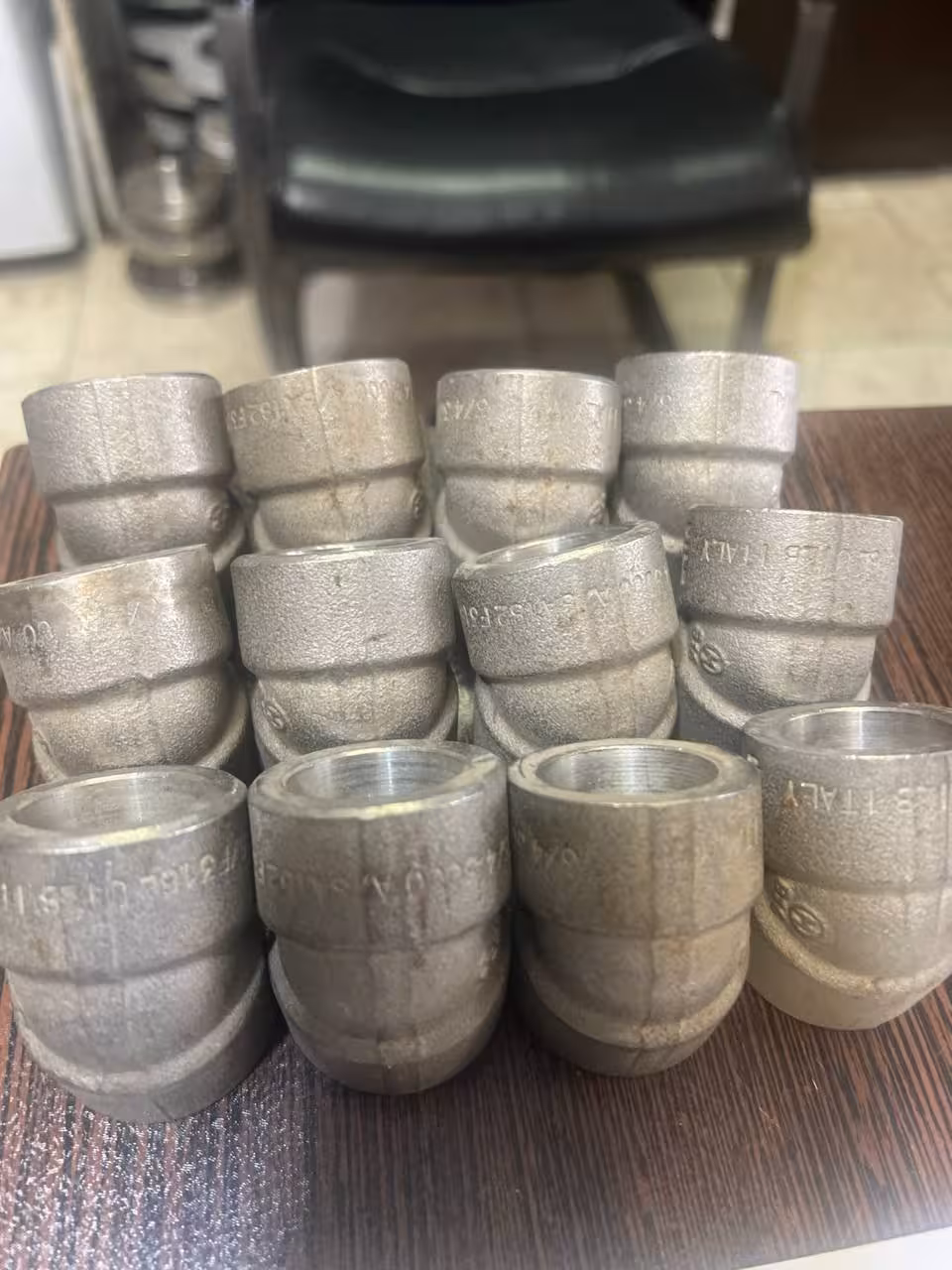 زانو فشار قوی استلنس استیل 45 درجه 3/4 اینچ ساکت ولد کلاس 3000 فشار قوی  SA182F316/316L