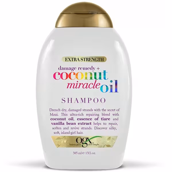 شامپو روغن نارگیل و میراکل او جی ایکس OGX ا OGX Damage Remedy Coconut Miracle Oil Shampoo 385ml