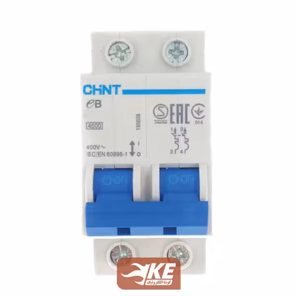 کلید مینیاتوری AC دو پل 32 آمپر 4.5kA تیپ B چینت سری EB