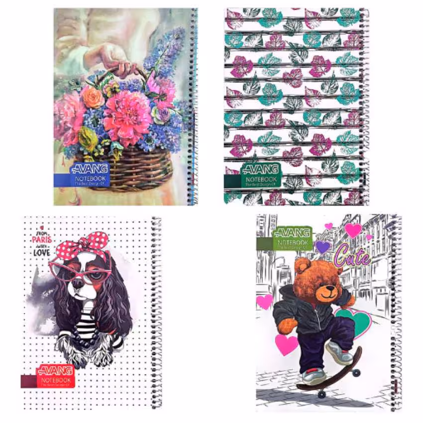 دفتر 50 برگ خط دار تک سیم آونگ