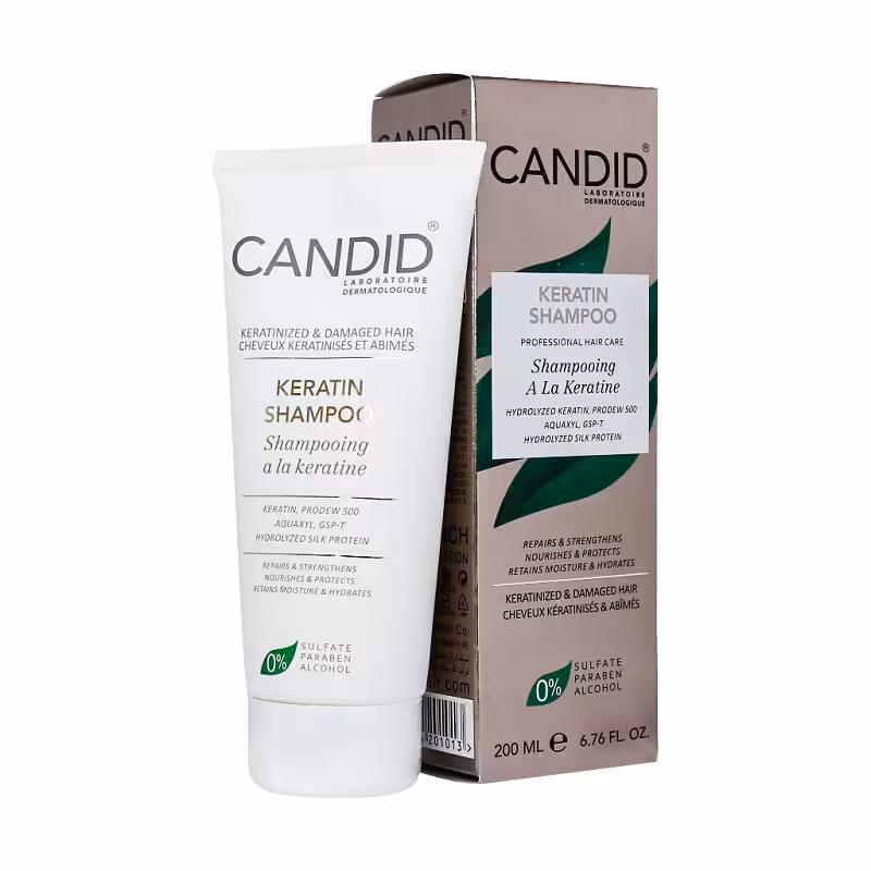 شامپو کراتینه کاندید مناسب مو کراتینه و آسیب دیده 200میل | Keratin Shampoo