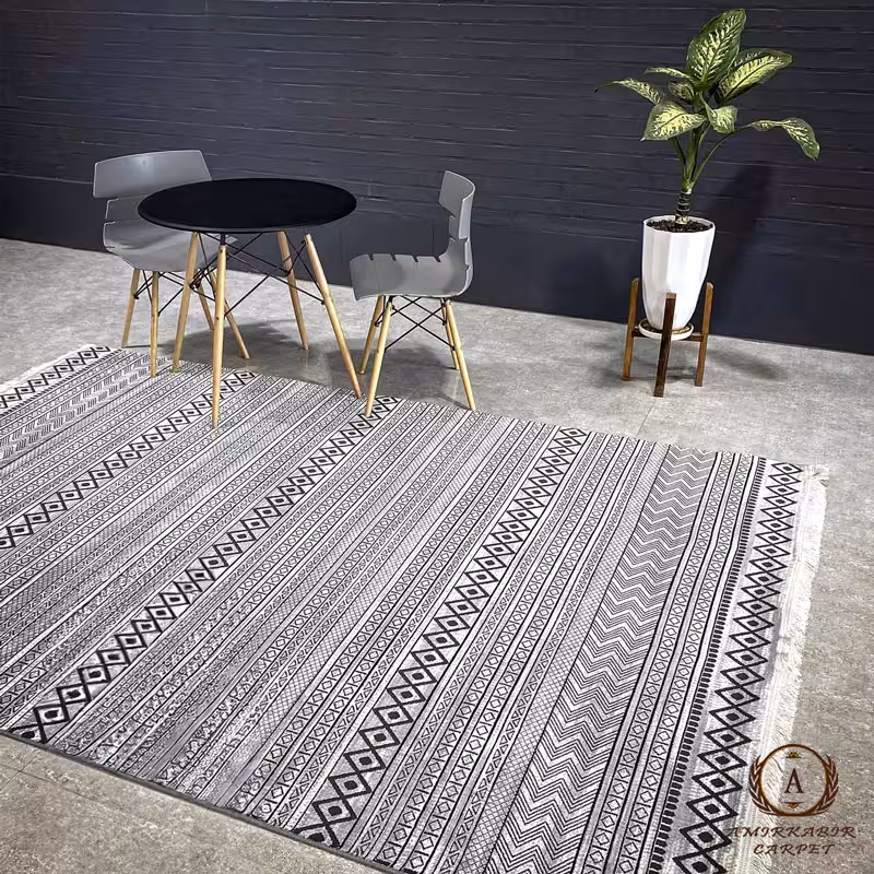 فرش مراکشی کد 41090 نقره ای