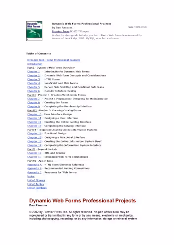 خرید و دانلود نسخه کامل کتاب Dynamic Web Forms Professional Projects
