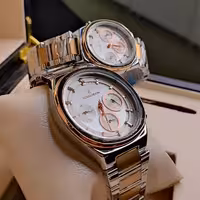 ساعت مچی ست استیل رومانسون نقره ای رزگلد مدل MT2025-57G (سه موتوره)