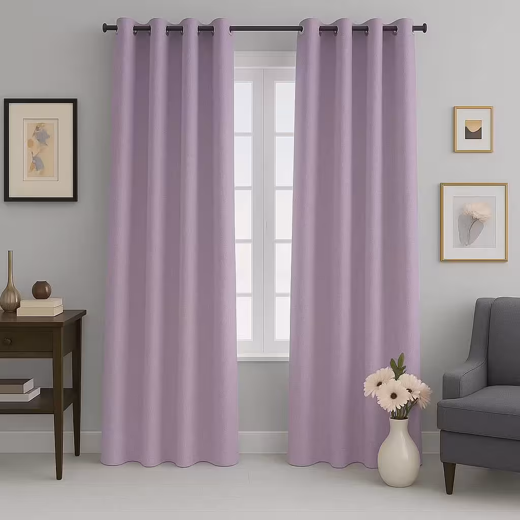 پرده پانچی ساتن یاسی کد 09