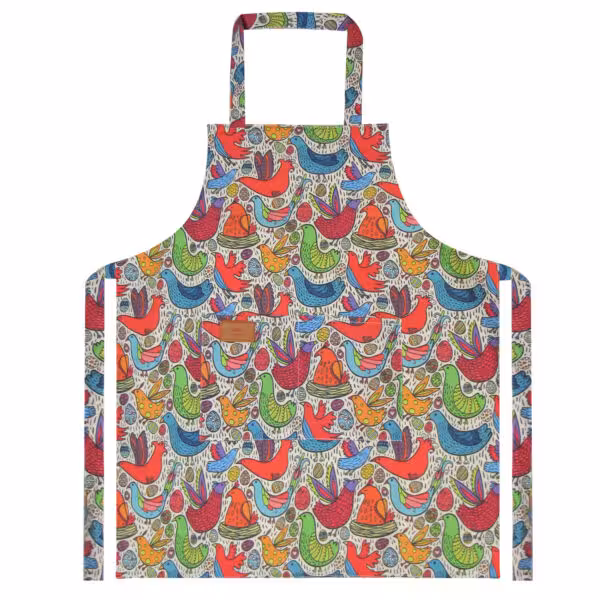 بنیس پیشبند طرح پرنده و تخم مرغ