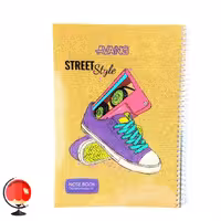 دفتر زبان سیمی سه خط 50 برگ طرح کتونی آونگ