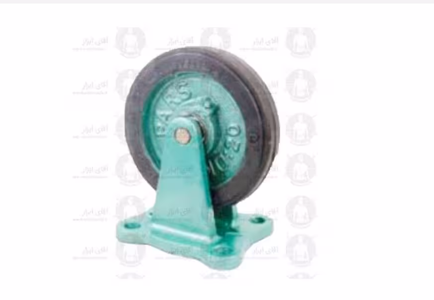 چرخ چدنی ثابت با روکش لاستیکی سنگین 150 تا 500 کیلوگرم