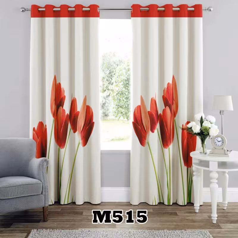 پرده سه بعدی طرح گل