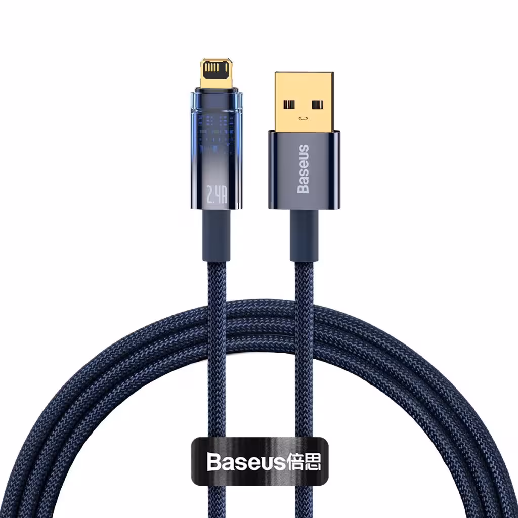 کابل لایتنینگ هوشمند بیسوس Baseus CATS000401 Explorer طول 1 متر توان 2.4