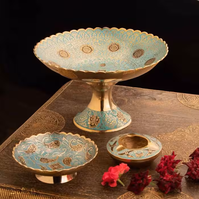 ست پذیرایی برنجی میناکاری کد 407