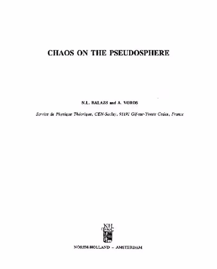 خرید و دانلود نسخه کامل کتاب Chaos on the pseudosphere