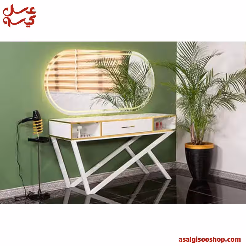 آینه دیواری با فرم فلزی با بک لایت9069 برند صنعت نواز | کد 2820