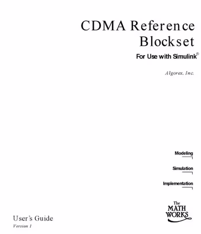 خرید و دانلود نسخه کامل کتاب Simulink - CDMA Reference Blockset For Use with Simulink User’s Guide Version 1