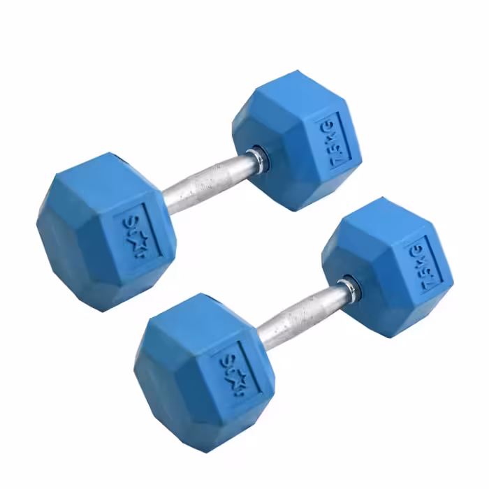 دمبل مدل شش ضلعی وزن 7.5 کیلوگرم بسته 2 عددی