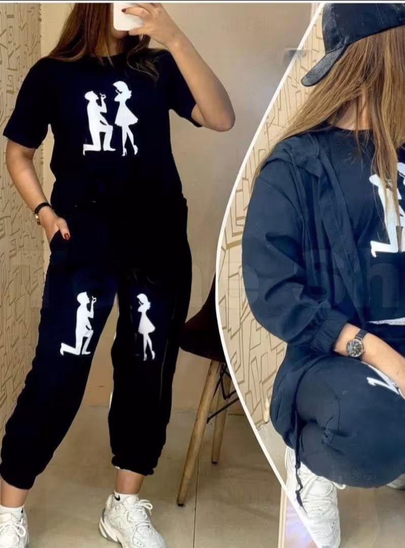 تیشرت شلوار و هودی ست سه  تیکه لیلی و مجنون