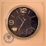 SCHOBERT شوبرت  ساعت دیواری قطر 50 کروم صفحه سرمه ای  5320QN