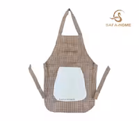 پیشبند آشپزخانه حوله ای طرح چهارخانه ریز قهوه ای