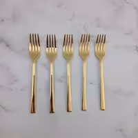 چنگال میوه تک طلایی مدل نیوبرلین طلایی بسته 5 عددی