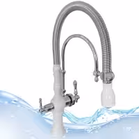 شیرآلات اهرمی شیرظرفشویی فنری دومنظوره سفیدکروم با گارانتی