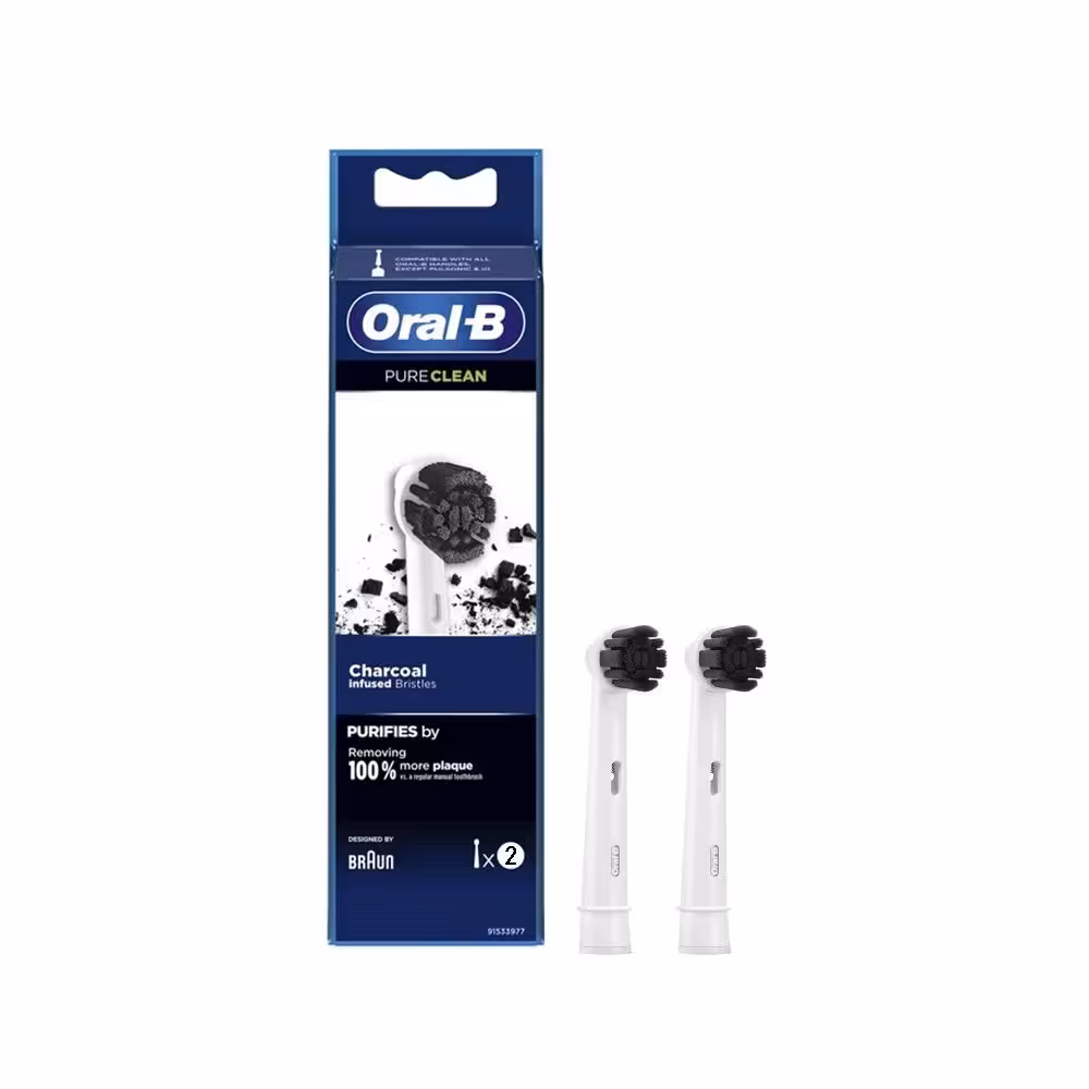 یدک مسواک برقی ذغالی اورال بی براون مدل Oral-B PURE CLEAN بسته 2 عددی