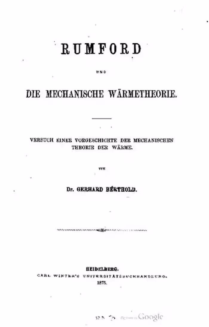 خرید و دانلود نسخه کامل کتاب Rumford und die mechanische Wärmetheorie : Versuch einer Vorgeschichte der mechanischen Theorie der Wärme