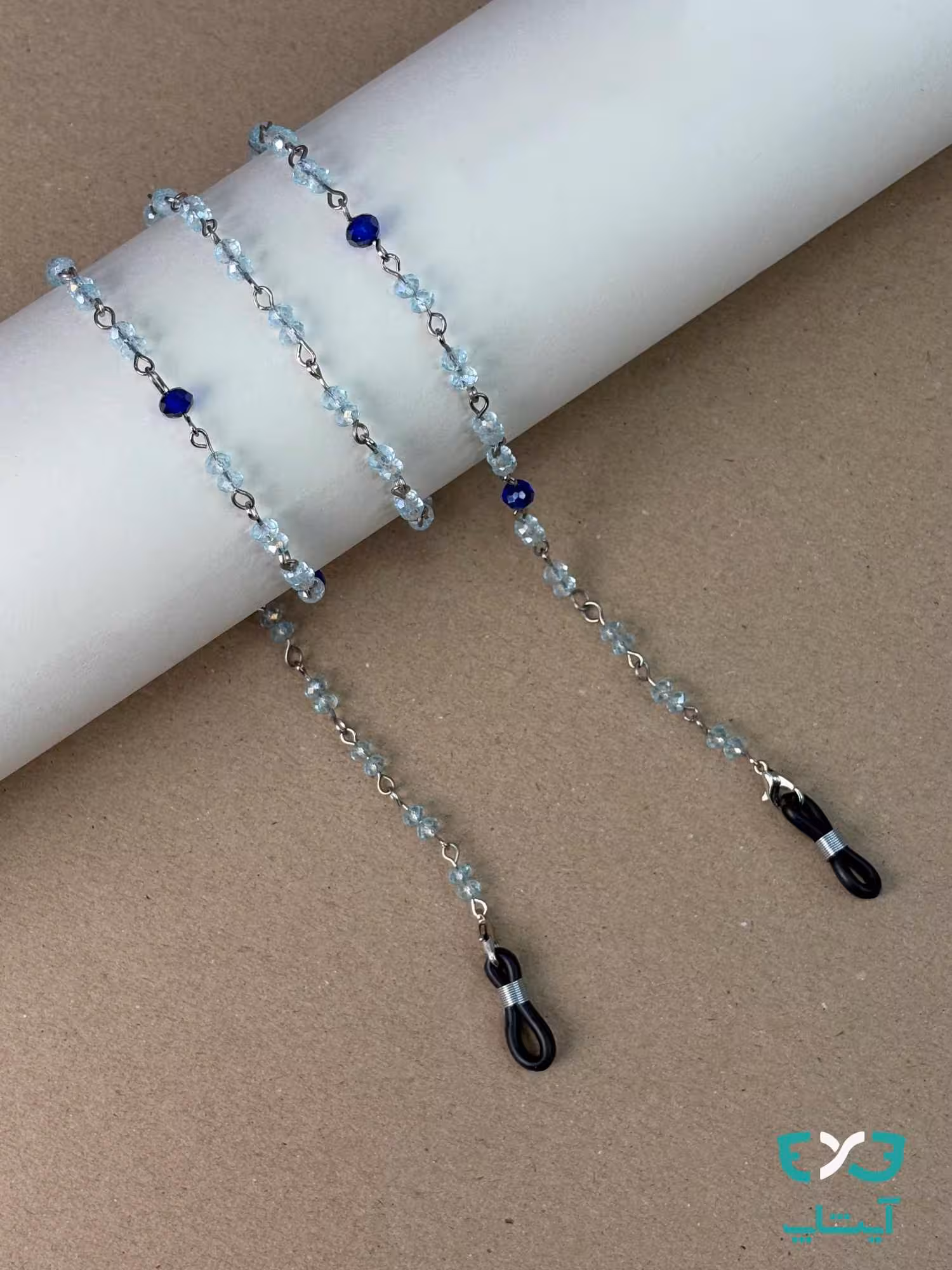 بند عینک مهره ای آبی اسمانی