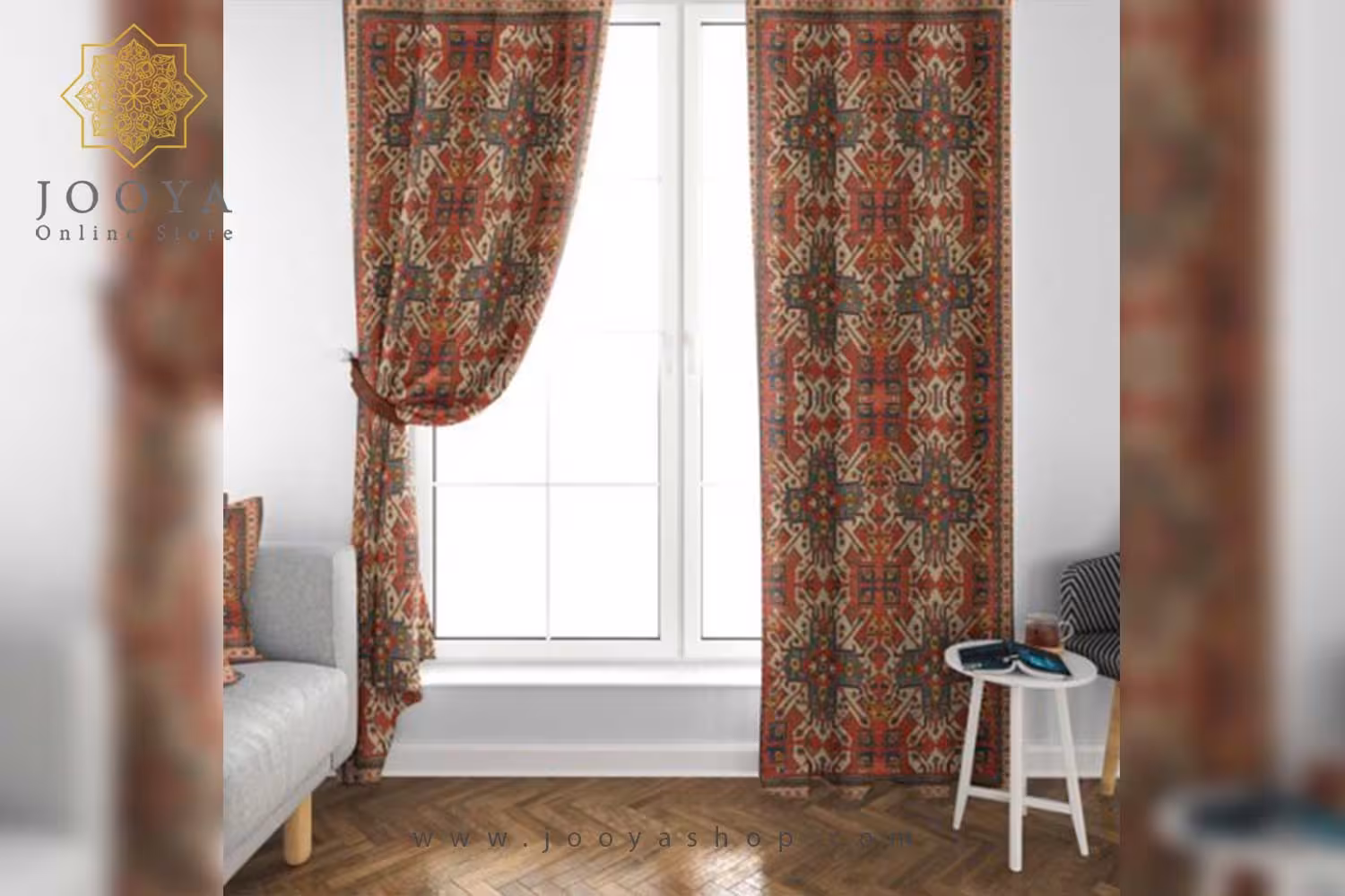 پرده مخمل شاخه فرش ترنج