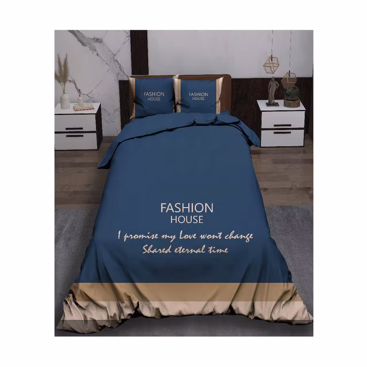 سرویس روتختی یک نفره کارینا مدل سه بعدی 5 تکه کد 1032