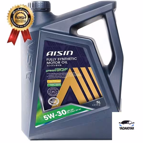 روغن موتور آیسین Aisin مدل SP حجم 5 لیتر (5W-30) ساخت کره با برچسب وزارت صنعت