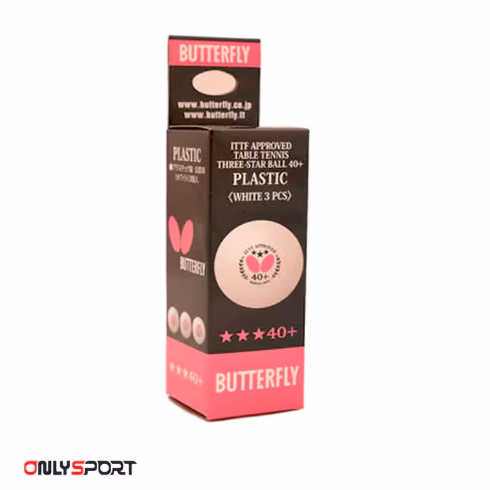 توپ پینگ پنگ باترفلای 3 ستاره 3 عددی سفید (اقساط)