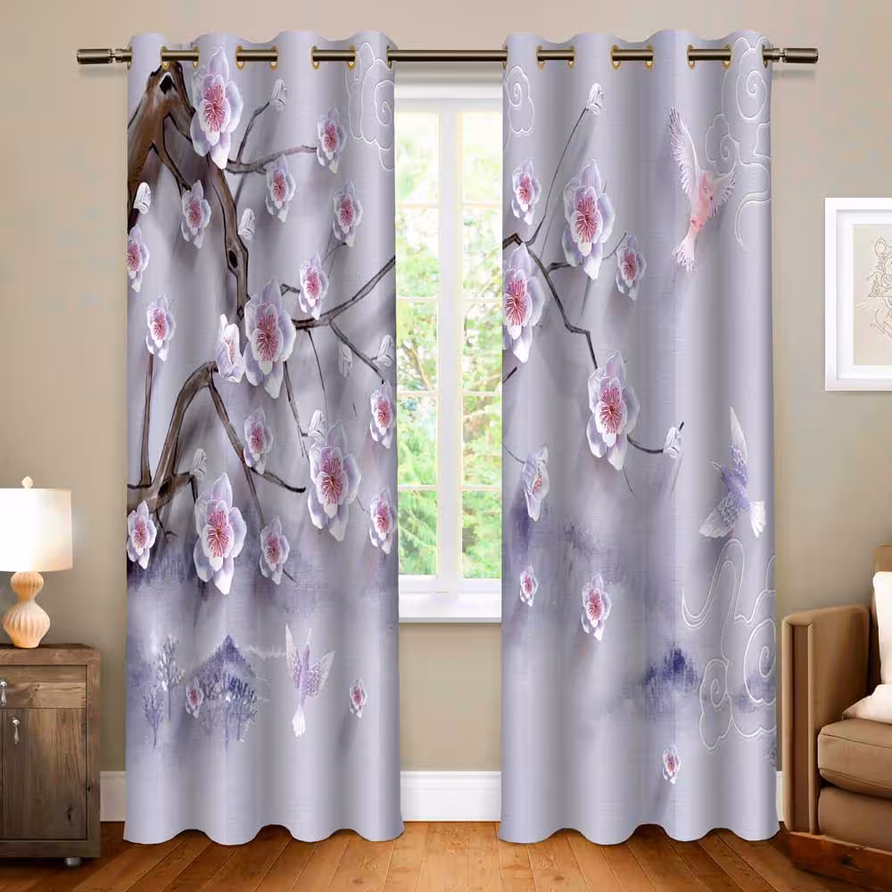 پرده پانچی کد 442 (طرح گل و پرنده)