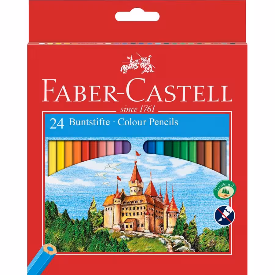فابرکاستل مداد رنگی کلاسیک تخت 24 رنگ 115854 FABER-CASTELL 24 Classic Colour Pencils