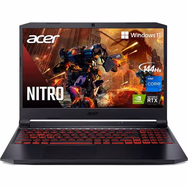 لپ تاپ گیمینگ ایسر با پک گیمینگ Acer Nitro AN515 Gaming Laptop AMD Ryzen 7 5800H 16/32GB RAM 1TB HDD 1TB SSD RTX 3060 6GB 15.6” FHD IPS