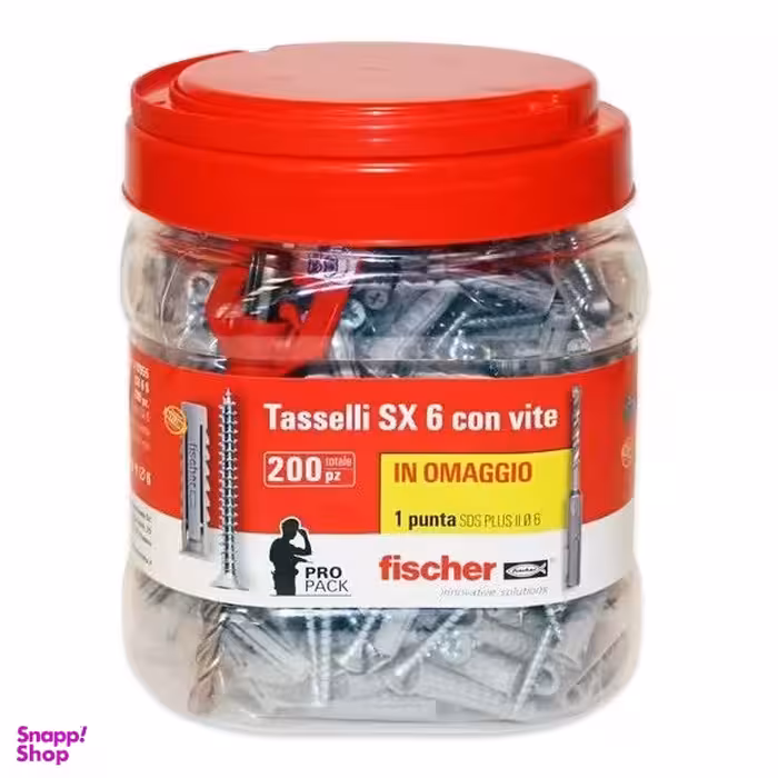 رول پلاک و پیچ فیشر مدل SX6-518955 بسته 400 عددی