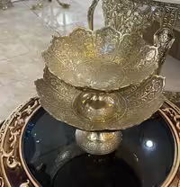 ست دو تکه ظرف برنجی طرح لوتوس 24 و 28 سانت