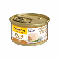 کنسرو سگ بالغ مدل Pure Delight مرغ برند Gim Dog جیم داگ 85 گرمی