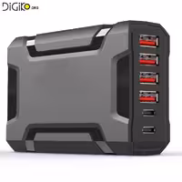 هاب شارژر 6 کانال USB2.0 TYPE-C هوشمند 48 وات (مارک فرانت)