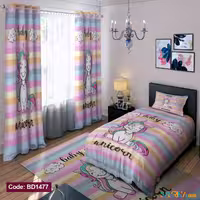 ست اتاق خواب دخترانه طرح تک شاخ کد BD1477
