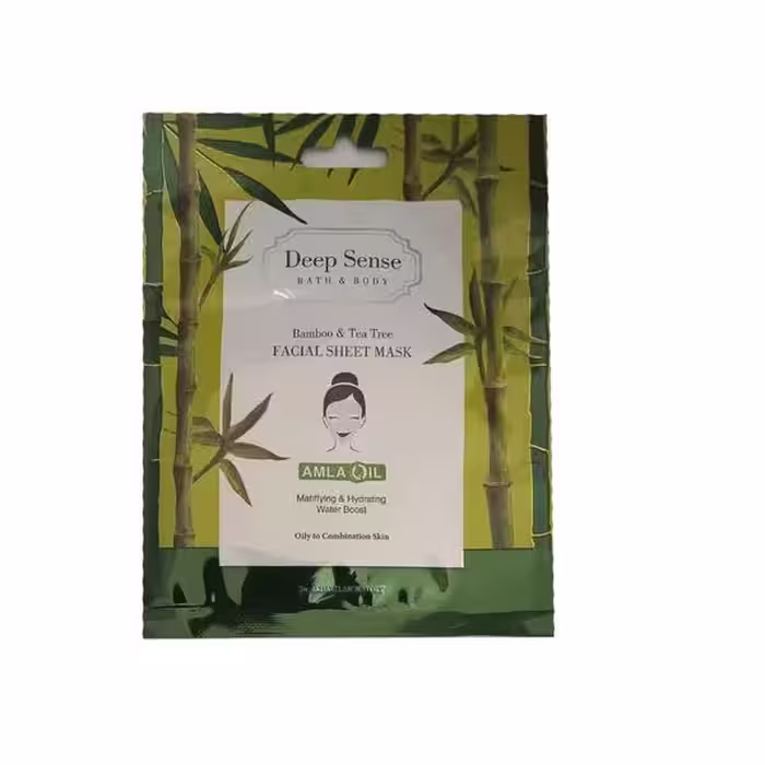 ماسک صورت ورقه ای Deep Sence دیپ سنس مدل بابمو و چای پوست چرب و مختلط 25 میل