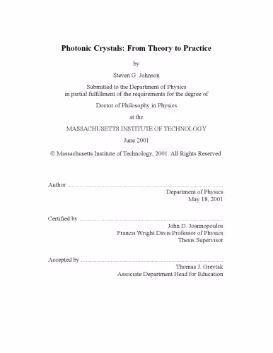 خرید و دانلود نسخه کامل کتاب Photonic Crystals - From Theory to Practice